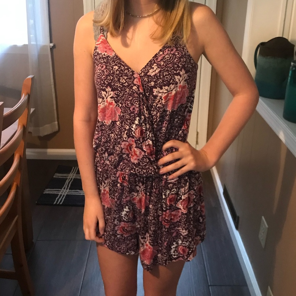 Purple Patterned Romper